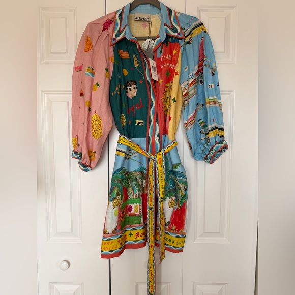 Alemais All Aboard  Linen  Mini Dress - Picture 2 of 7